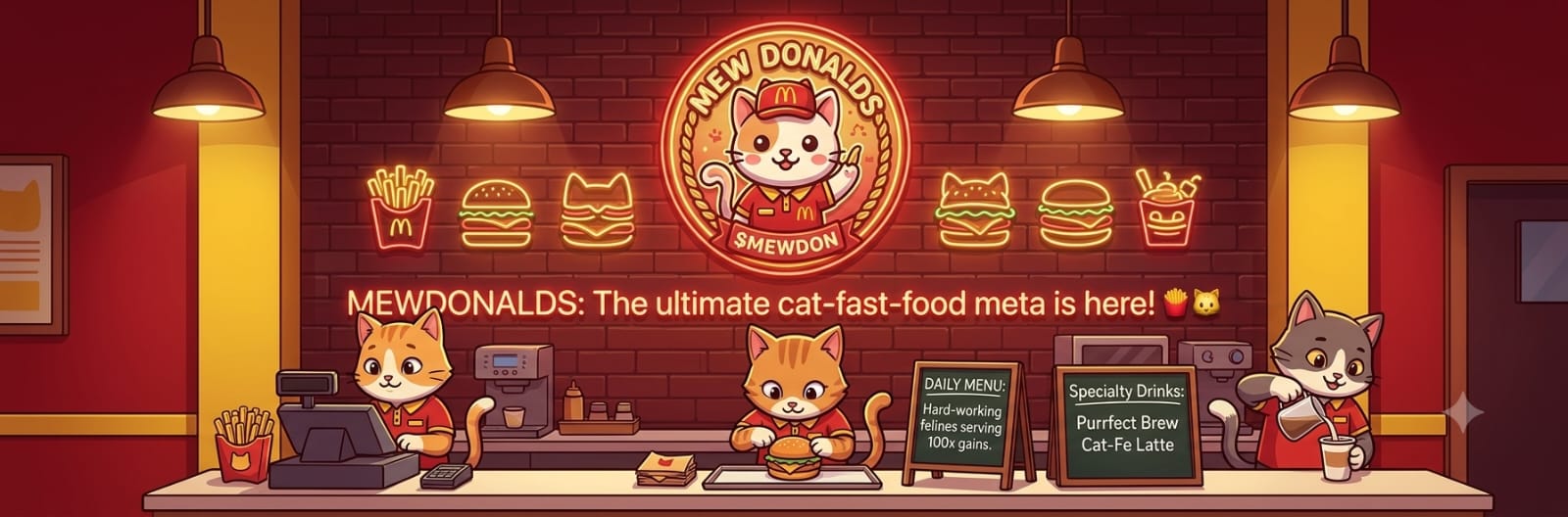 Mew Donalds Banner Sign